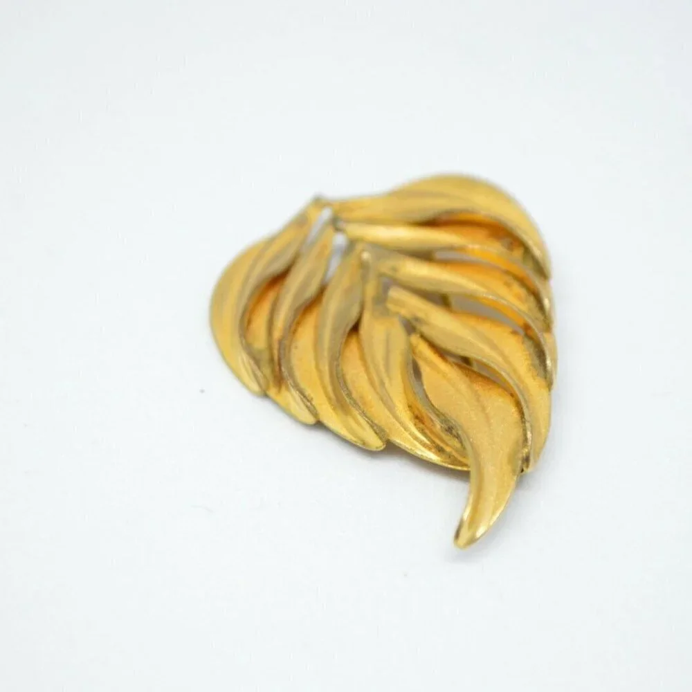 HG Signed 1/20 12KT Gold Filled Leaf Pin Brooch